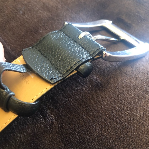 Michael Kors Black Leather Belt w/ Silver Buckle - Picture 9 of 14